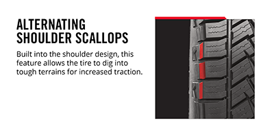 image showing closup with highlighted section for Alternating Shoulder Scallops