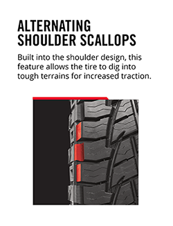 image showing closup with highlighted section for Alternating Shoulder Scallops